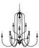 Boulevard 12 Light Chandelier in Mocha Bronze/Silver Accents (26712-MBS)