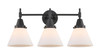 Cone - 3 Light - 26 inch - Matte Black - Bath Vanity Light (447-3W-BK-G41)