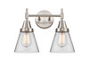 Cone - 2 Light - 15 inch - Satin Nickel - Bath Vanity Light (447-2W-SN-G62-LED)