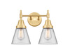 Cone - 2 Light - 15 inch - Satin Gold - Bath Vanity Light (447-2W-SG-G62)