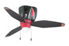 WarPlanes 48" 3-Blade Ceiling Fan in WarPlanes Tiger Shark w/ Warbird Black/Orange Blades; Integrated Light Kit (WB348TS3)