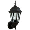 Straight Glass Cast 1 Light Small Outdoor Wall Lantern in Textured Black (Z316-TB)