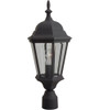 Straight Glass 1 Light Outdoor Post Mount in Textured Black (Z255-TB)