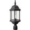 Hex Style Cast 1 Light Outdoor Post Mount in Textured Black (Z695-TB)