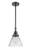 Cone - 1 Light - 8 inch - Matte Black - Mini Pendant (447-1S-BK-G42)