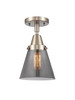 Cone - 1 Light - 6 inch - Brushed Satin Nickel - Flush Mount (447-1C-SN-G63)