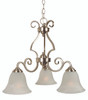 Cecilia 3 Light Down Chandelier In Brushed Polished Nickel (7121BNK3)