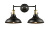 Metro - 2 Light - 23 inch - Black Antique Brass - Bath Vanity Light (443SW-2W-BAB-M15BK-LED)