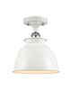 Adirondack - 1 Light - 8 inch - White Polished Chrome - Semi-Flush Mount (516-1C-WPC-M14-W)