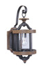 Ashwood 1 Light Medium Outdoor Wall Lantern in Textured Black/Whiskey Barrel (Z7914-TBWB)