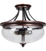 Stafford 3 Light Semi Flush In Aged Bronze/Textured Black (38753-AGTB)