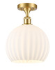 White Venetian - 1 Light - 10 inch - Satin Gold - Semi-Flush Mount (516-1C-SG-G1217-10WV)