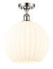 White Venetian - 1 Light - 12 inch - Polished Nickel - Semi-Flush Mount (516-1C-PN-G1217-12WV)