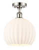 White Venetian - 1 Light - 10 inch - Polished Nickel - Semi-Flush Mount (516-1C-PN-G1217-10WV)