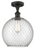 Farmhouse Chicken Wire - 1 Light - 10 inch - Oil Rubbed Bronze - Semi-Flush Mount (516-1C-OB-G122-10CSN-LED)
