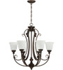 Barrett Place 6 Light Chandelier In Mocha Bronze With White Glass (24226-MB-WG)