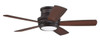 Tempo Hugger 44" 5-Blade Ceiling Fan in Oiled Bronze w/ Oiled Bronze/Walnut Blades; Light Kit Included (optional) (TMPH44OB5)
