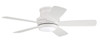 Tempo Hugger 44" 5-Blade Ceiling Fan in White w/ White Blades; Light Kit Included (optional) (TMPH44W5)