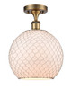Farmhouse Chicken Wire - 1 Light - 10 inch - Brushed Brass - Semi-Flush Mount (516-1C-BB-G121-10CSN-LED)