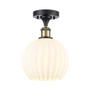 White Venetian - 1 Light - 8 inch - Black Antique Brass - Semi-Flush Mount (516-1C-BAB-G1217-8WV)