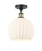 White Venetian - 1 Light - 10 inch - Black Antique Brass - Semi-Flush Mount (516-1C-BAB-G1217-10WV)