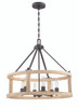 Astoria 6 Light Pendant In Cast Iron/Distressed Oak (44096-CIDO)