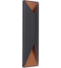 Peak 2 Light Large LED Outdoor Pocket Sconce in Textured Black/Satin Brass (Z3422-TBSB-LED)