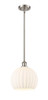 White Venetian - 1 Light - 10 inch - Brushed Satin Nickel - Mini Pendant (516-1S-SN-G1217-10WV)