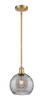 Athens Deco Swirl - 1 Light - 8 inch - Satin Gold - Mini Pendant (516-1S-SG-G1213-8SM)