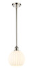 White Venetian - 1 Light - 8 inch - Polished Nickel - Mini Pendant (516-1S-PN-G1217-8WV)