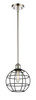 Lake Placid - 1 Light - 8 inch - Polished Nickel - Mini Pendant (516-1S-PN-CE-8-BK)