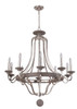 Ashwood 10 Light Chandelier In Polished Nickel/Grey Wood (36510-PLNGRW)