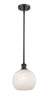 White Mouchette - 1 Light - 8 inch - Oil Rubbed Bronze - Mini Pendant (516-1S-OB-G1216-8WM)