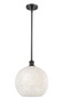 White Mouchette - 1 Light - 12 inch - Oil Rubbed Bronze - Mini Pendant (516-1S-OB-G1216-12WM)