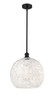 White Mouchette - 1 Light - 14 inch - Matte Black - Pendant (516-1S-BK-G1216-14WM)