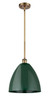 Plymouth - 1 Light - 12 inch - Brushed Brass - Pendant (516-1S-BB-MBD-12-GR-LED)