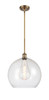 Athens - 1 Light - 14 inch - Brushed Brass - Pendant (516-1S-BB-G124-14)