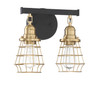 Thatcher 2 Light Vanity in Flat Black/Satin Brass (50602-FBSB)