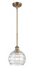 Athens Deco Swirl - 1 Light - 8 inch - Brushed Brass - Mini Pendant (516-1S-BB-G1213-8-LED)