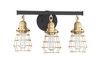 Thatcher 3 Light Vanity in Flat Black/Satin Brass (50603-FBSB)