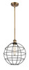 Lake Placid - 1 Light - 12 inch - Brushed Brass - Mini Pendant (516-1S-BB-CE-12-BK)