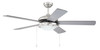 Nikia 52" 5-Blade Ceiling Fan in Brushed Polished Nickel w/ Brushed Nickel/Walnut Blades; Integrated Light Kit (NIK52BNK5)