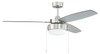 Intrepid 52" 3-Blade Ceiling Fan in Brushed Polished Nickel w/ Brushed Nickel/Walnut Blades; Integrated Light Kit (INT52BNK3)