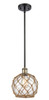 Farmhouse Rope - 1 Light - 8 inch - Black Antique Brass - Mini Pendant (516-1S-BAB-G122-8RB-LED)
