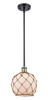 Farmhouse Rope - 1 Light - 8 inch - Black Antique Brass - Mini Pendant (516-1S-BAB-G121-8RB)