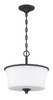 Gwyneth 2 Light Convertible Semi Flush in Flat Black (White Glass) (50452-FB-WG)