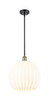 White Venetian - 1 Light - 14 inch - Black Antique Brass - Pendant (516-1S-BAB-G1217-14WV)