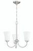 Gwyneth 3 Light Chandelier in Brushed Polished Nickel (White Glass) (50423-BNK-WG)