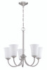 Gwyneth 5 Light Chandelier in Brushed Polished Nickel (White Glass) (50425-BNK-WG)