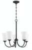 Gwyneth 5 Light Chandelier in Flat Black (50425-FB-WG)